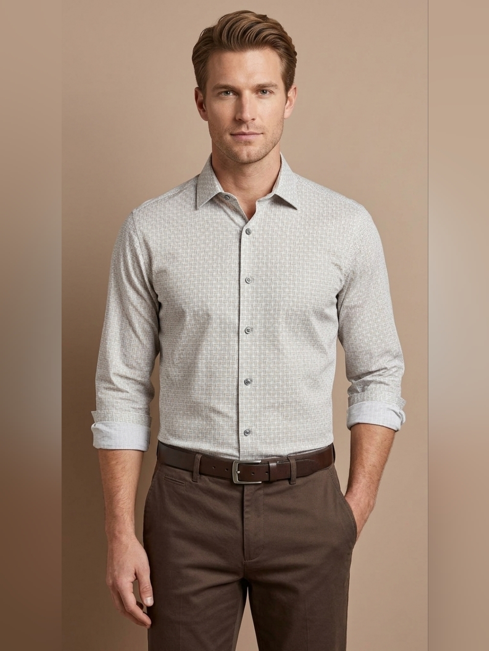 $65  Alfani Mens Slim-Fit Solid Dress Shirt